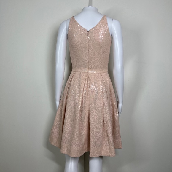 Dress the Population Pink Sequin Dress,‎ XS, V-neck, hidden zipper, NWOT - Picture 4 of 13